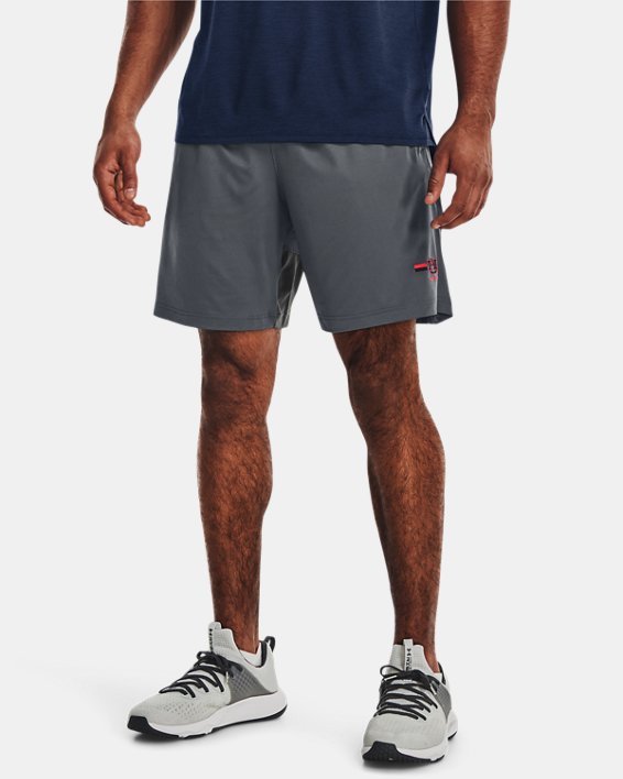 Men's UA Raid Collegiate Sideline Shorts, Gray, pdpMainDesktop image number 0